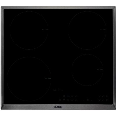 AEG HK634200XB  60cm Electric Induction Hob in Black Glass with Stainless Steel Trim